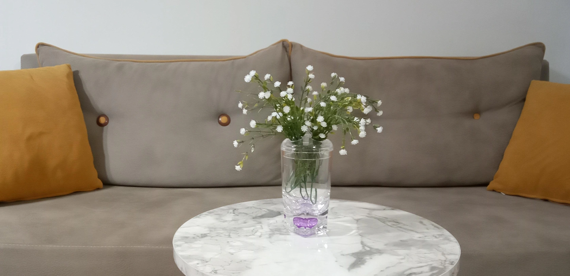 2 Adet Vazo Dahil,vazoda Çiçek,beyaz Yapay Çiçek,vazo Dekoratif Mor Damlalı 6x6x19cm Çok Renkli