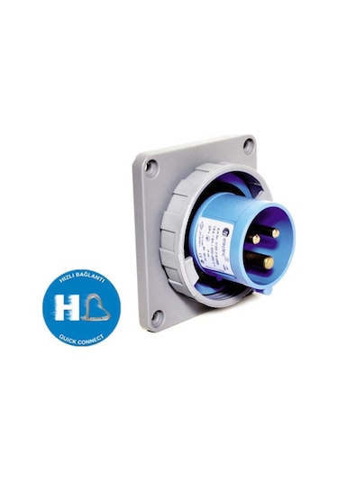 Tp Electric 3025 320 0900 3x32a Ip67 Makine Fişi Düz 83x90 Hızlı Bağlantı