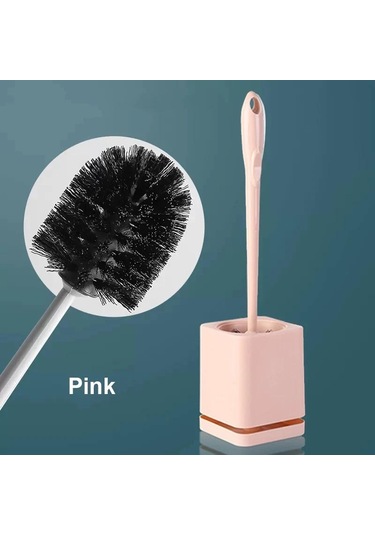 Pembe Wıkhostar Kıl Tuvalet Fırçası Duvara Monte Uzun Saplı Tuvalet Fırçası Kurutma Tutucu Banyo Depolama Banyo Temizleme Fırçası