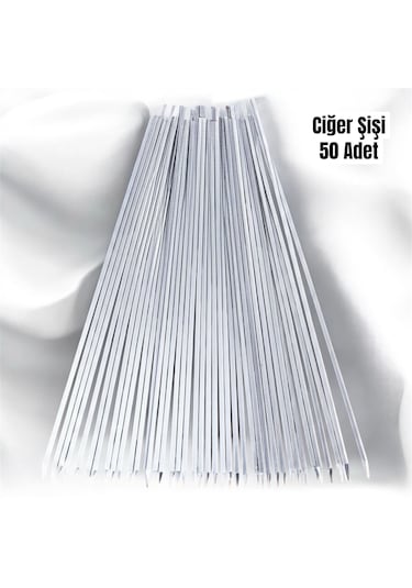 50 Adet Ciğer Şişi,galvaniz Mangal Ciğer Barbekü Şişi 55 Cm
