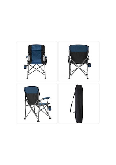 Efsane Kamp - Profesyonel Fold&go Katlanır Kamp Sandalyesi Mavi Çok Renkli