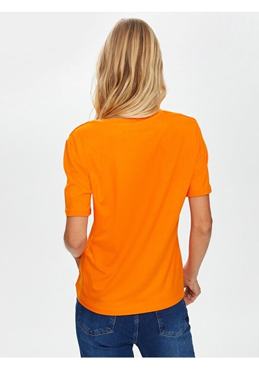 V Yaka Kısa Kol T-shirt S25tsh001 Bs25tsh00161 Orange