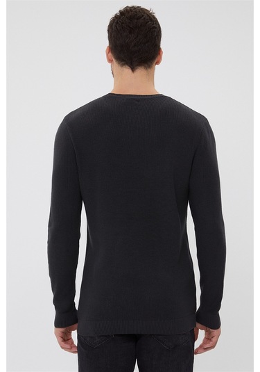 Lee Cooper Clayton Erkek Bisiklet Yaka Kazak Koyu Gri 8256 K Gri Koyu Gri