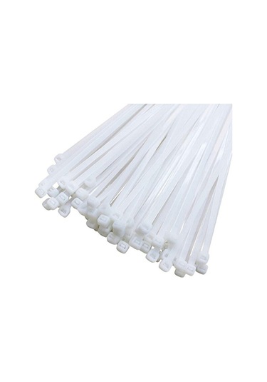 Kablo Bağı- Plastik Kelepçe - 3.6 X 300 Mm - Cırt Kelepçe Beyaz 1