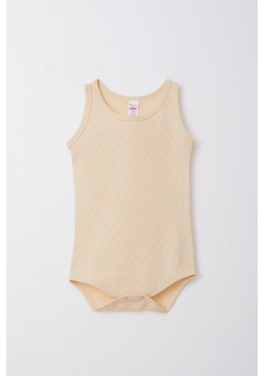 Breeze Erkek Bebek Çıtçıtlı Atlet Zıbın Body Jakarlı 9 Ay-3 Yaş, Krem Krem