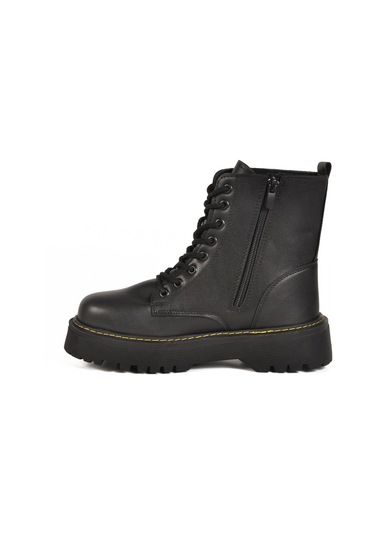 Aspor Siyah Bağcıklı Fermuarlı Kadın Bot Çok Renkli