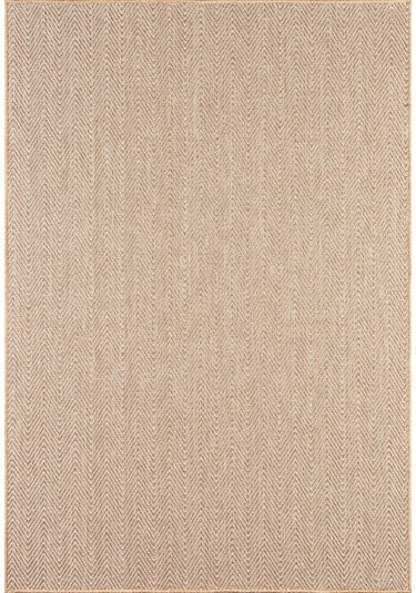 Srz-0503 Jüt Tabanlı Hasır Dokuma Örme Bohem Antialerjik Halı Kilim Balık Sırtı Kahverengi - Krem