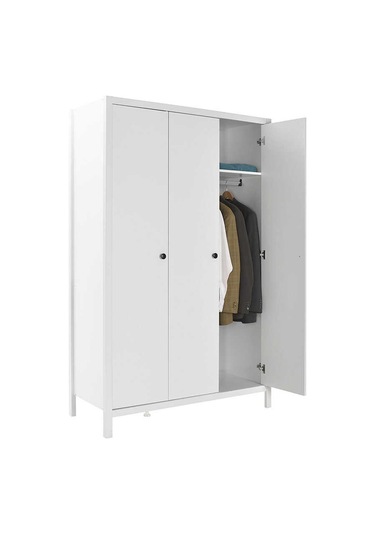 Rustik 3 Kapaklı Gardırop-mat Beyaz 125x196x54 Cm Gxyxd