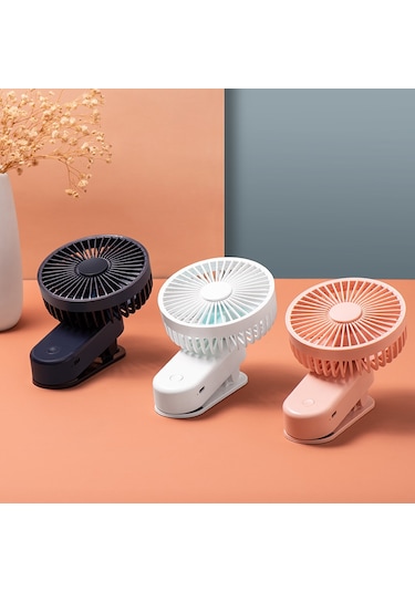 F21 Taşınabilir Mini Vantilatör 1200mah Şarj Edilebilir Usb Pilli Masaüstü Vantilatör Manyetik Taban Klipsli - Beyaz Beyaz