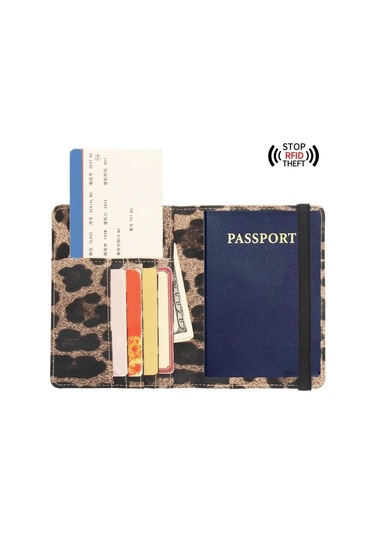Padalink Polyuretan Rfıd Koruma Leopar Desenli Pasaport Çantası - Gezginler İçin Sağlıklı Ve Stili