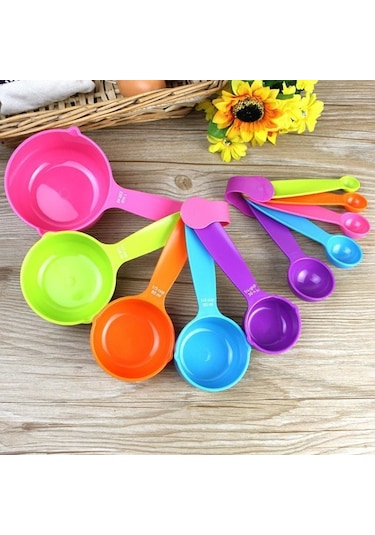 Renkli 5 Adet Mutfak Aletleri Ölçme Kaşıkları Bardak Kaşık Bardak Pişirme Gereçler Seti 1/4tsp Karıştırma & Ölçü Kapları 56665545