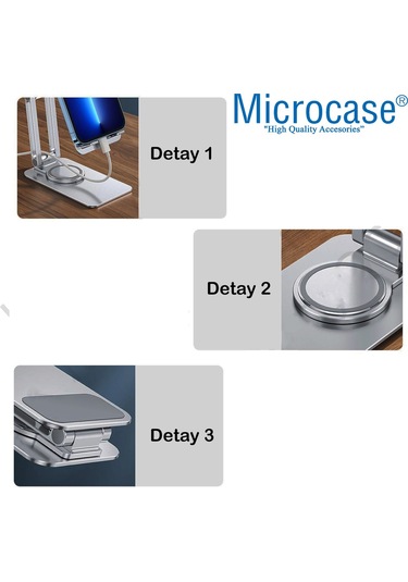 Microcase AL3758 360 Döner Uzayabilir Masaüstü Telefon Tablet Stand Metal