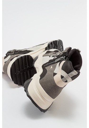 Luvishoes Lowel Buz Siyah Kadın Spor Bot Buz Gri - Siyah
