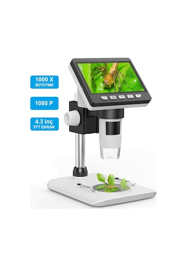 Triline 1000x Dijital Lcd Ekranlı Usb Hd Mikroskop 1080p 4.3 İnç