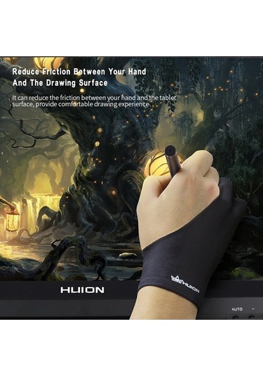 Didadodo Huion Gl200 Çizim Eldiveni - İki Parmaklı, Hafif, Terletmeyen Grafik Tableti Aksesuarı Kullanıcı Dostu Diğer