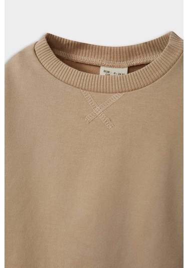Defacto Erkek Bebek 2li Takım Basic Düz Sweatshirt Eşofman Altı E8430a525aubg109 Bej
