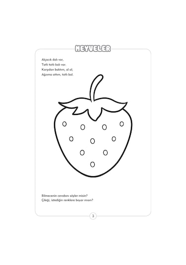 Meyveler Boyama 3-4 Yaş - Limonkids