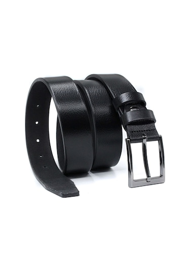 3,5cm Siyah - Lacivert 2'li %100 Manda Derisi Erkek Klasik Kemer Siyah - Lacivert