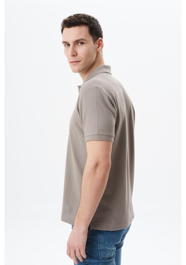 Arma Erkek Basic Regular Fit Jakarlı Süprem Polo Yaka Tişört Y29374356402 Gri-bej G8 Gri