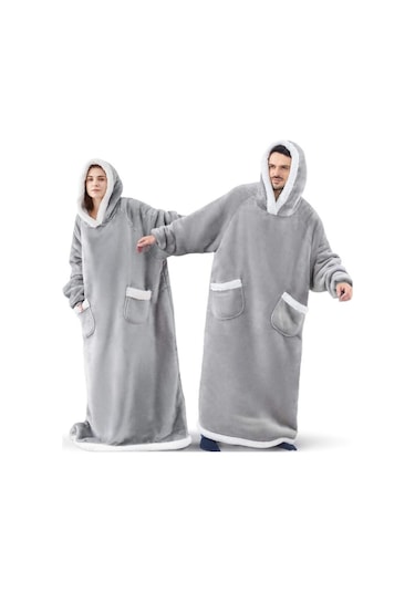 Sones Tembel Battaniye Kuzu Yünü Tv Battaniyesi Giyilebilir Battaniye Siyah