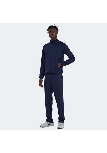Slazenger ORRA IN Erkek Fermuarlı Dik Yaka Cepli Lacivert Eşofman Takımı