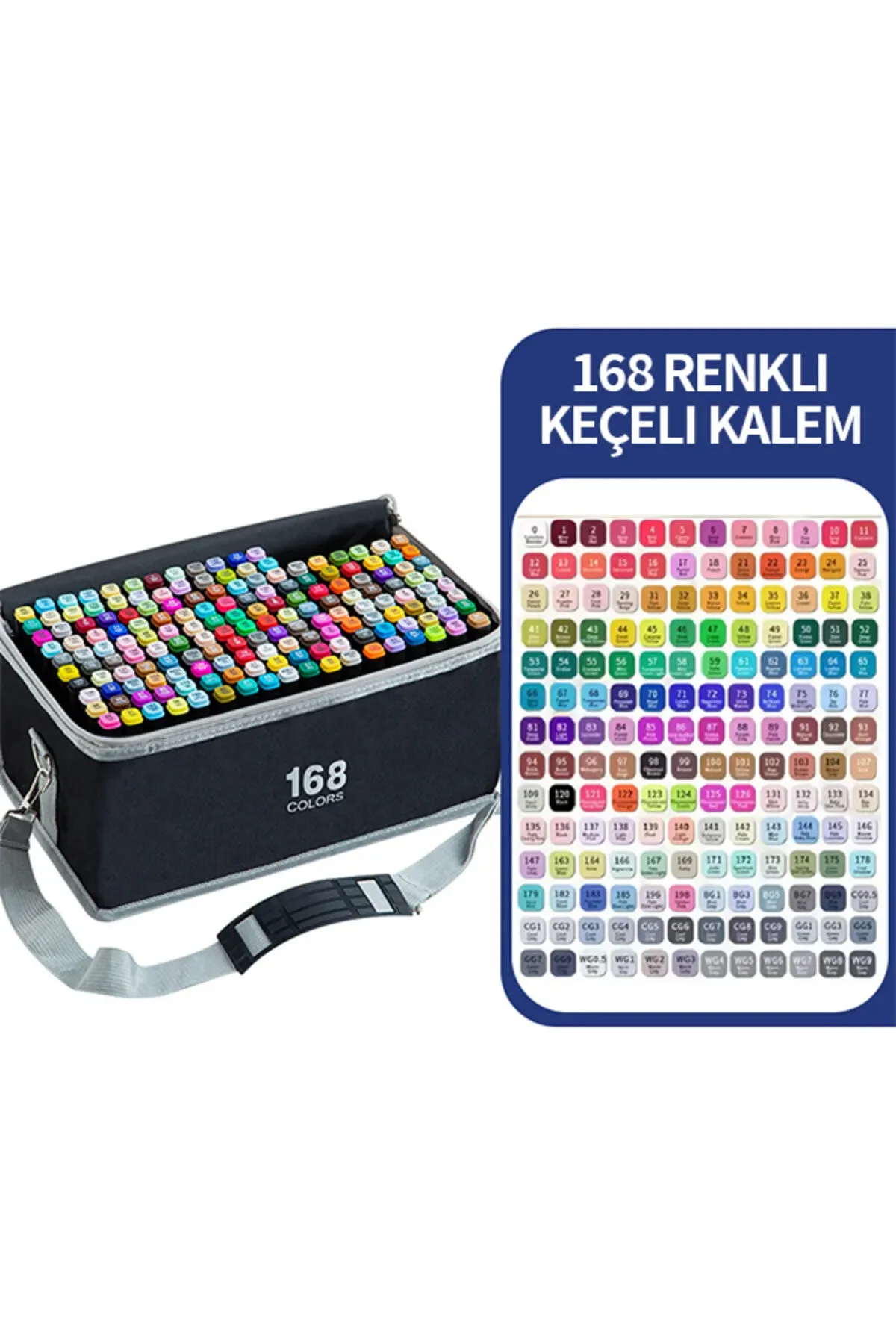 168 Renkli Çift Uçlu Kalın/ince Uçlu Keçeli Marker Seti - Profesyonel Çizim Ve Boyama