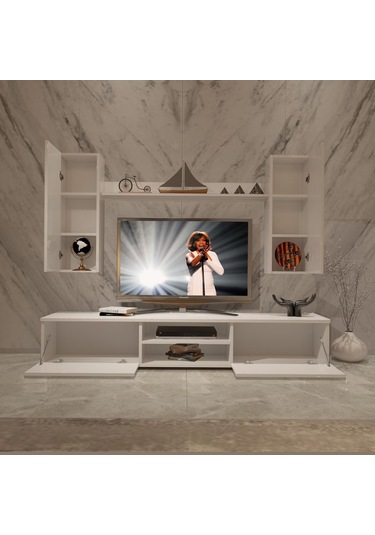 Decoraktiv Eko 7 Mdf Dvd Tv Ünitesi Tv Sehpası Beyaz