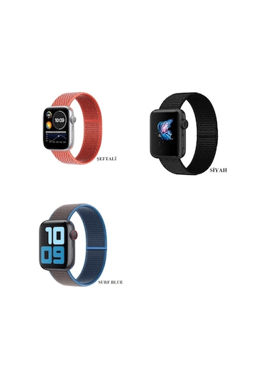iOS Uyumlu Watch Kordon 2 3 4 5 6 Se 7 38 40 41 42 44 45 Mm Spor Hasır
