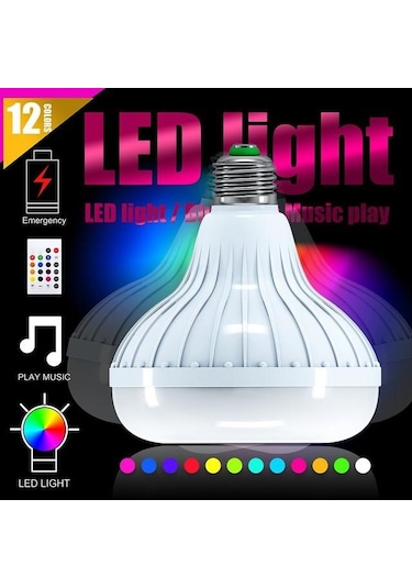 Forland Bluetooth Hoparlör Akıllı Led Ampul 12 Renkli Kumandalı