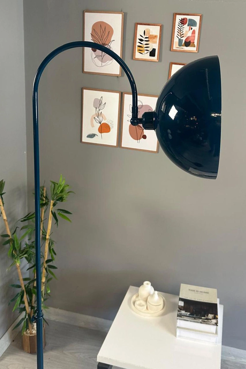 Deniz Yeşili Lambader Hareketli Başlık Modern Dekoratif Metal Oturma Odası Çalışma Odası Yeşil