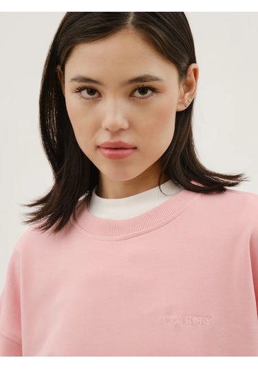 Modıs Oversize Baskılı Sweatshirt İçi Polar Olmayan 431045267 Pembe