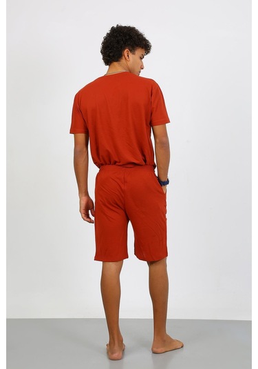 Akbeniz Erkek Pamuk Lakost Alt Üst Kaprili Pijama Takım Kremit 6872 Kiremit