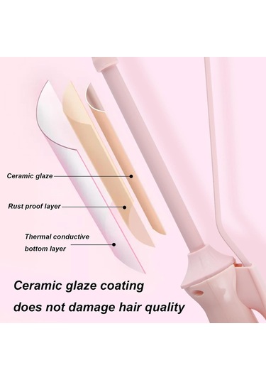 Wezone 9mm Turmalin Seramik Kaplama Mini Kıvırıcı, Hızlı Isınma, Otomatik Kapatma, Negatif İyon, Saç Koruma - Pembe