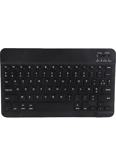Mufunye 10 İnç Azerty Fransız Dizüstü Klavye, Bluetooth 3.0, Taşınabilir İnce, Metal Dokulu, Akıllı Telefon-tablet Bilgisayar Uyumlu, Siyah Batarya Dahil