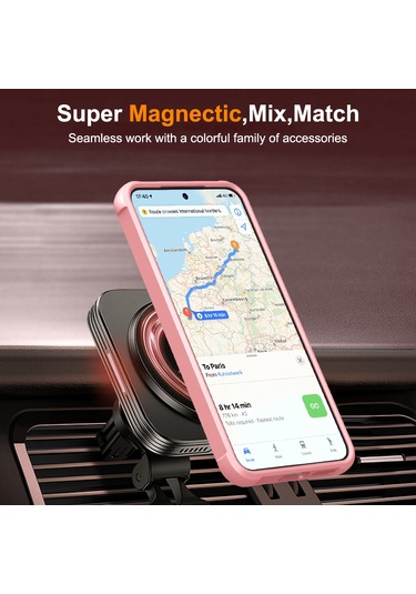 Samsung Galaxy S25 / S24 Kılıfı Magsafe Döndürülebilir Halka Ayaklı Tpu + Pc Telefon Kılıfı İle Uyumlu Pembe