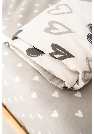 Soley Mix & Match Lover %100 Pamuk Çift Kişilik Nevresim Seti Beyaz