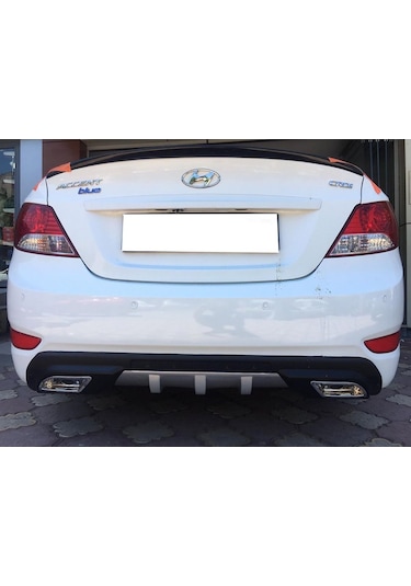 Hyundai Accent Blue Uyumlu Difüzör Difizör Siyah + Kare Egzoz Görünüm C Tip 2010 - 2018