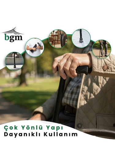 Baston Katlanabilir Denge Bastonu Yüksek Kalite Ayarlanabilir Baston Siyah