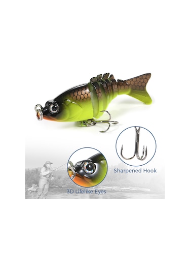 Yuntech01 Cc24-03 6cm 4.7g Abs Materyal Renk Seçenekli Yüzgeçli Sanal Balık