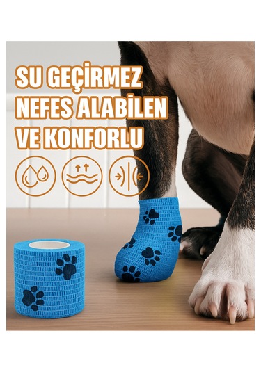 Pati Bandajı Ayakkabı Köpek Ve Kedi İçin Tüy Dostu Su Geçirmez Kendinden Yapışan Bandaj Pembe