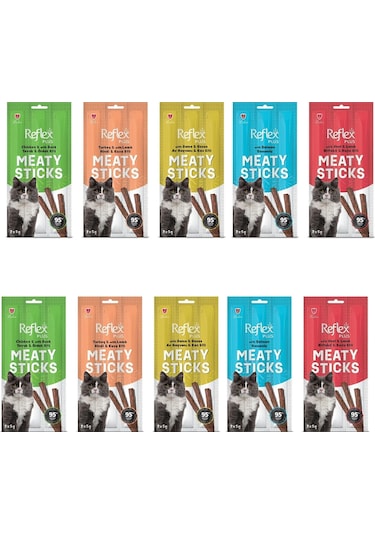Reflex Meaty Sticks Karışık Kedi Ödül Maması Seti 10'lu 3 x 5 G