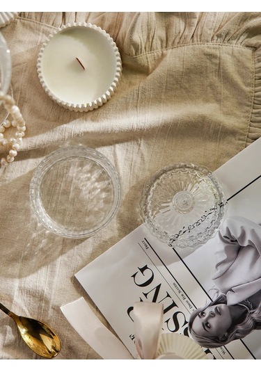 Dolana Kapaklı Şeffaf Cam Şekerlik 130 Ml 370805912 Beyaz