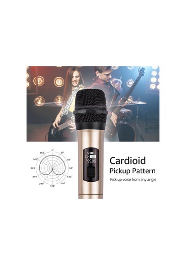 Maiyame Siyah Veya Altın Renk Seçenekli, Fm Modülasyonlu Uhf Mikrofon Seti