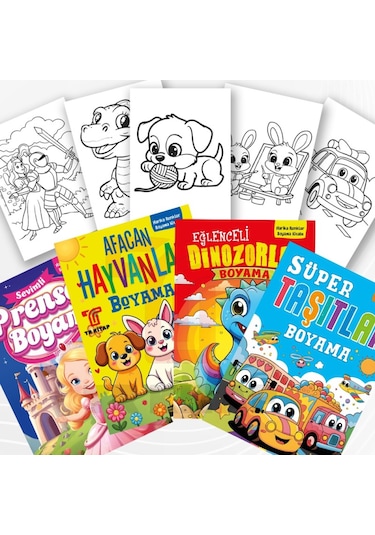 Ema Harika Renkler Kalın Boyama Kitabı 4 Kitap Set