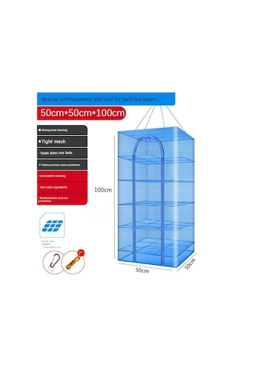 Katlanabilir Sebze Kurutma Filesi - Paslanmaz - 50 50 100 - Beş Katlı Kare Um64102-3 Yurt Dışından Çok Renkli