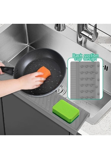 Willowhaven Siyah 20x7.4 Inç Emişli Katlanır Banyo Mutfak Splash Koruyucu Siyah