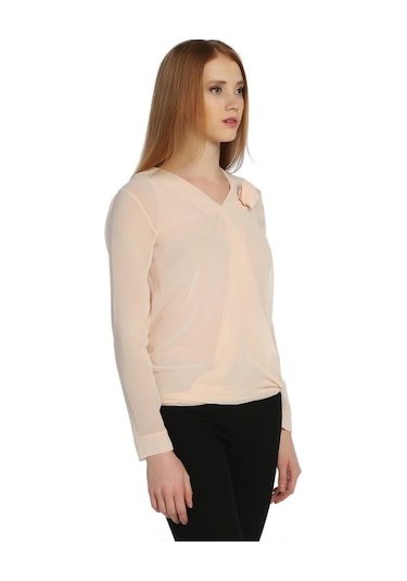 Bulalgiy Kadın Pudra Şifon Bluz - Bga335014