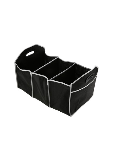 Monyee Araba Bagajı Çekirdekli Depo Kutusu, 3 Bölmeli Ve Çok Cüzdanlı, Kolay Katlanabilir, Geniş Kapasiteli Siyah Non-woven Organizer