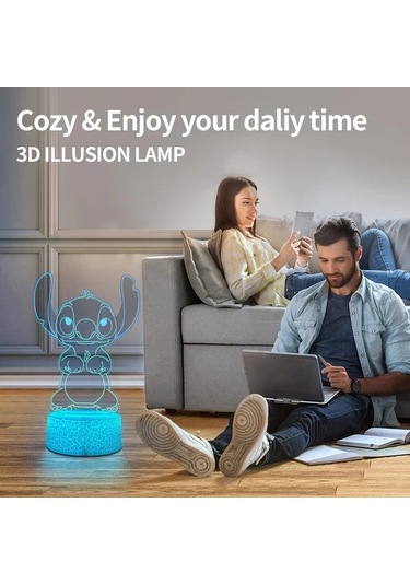 Honeybeeshop 1 Adet Dikiş Çizgi Film Karakterli Akrilik Sevimli Renk Değiştiren Gece Lambası Usb Veya Pil İle Çalışır Yatak Odası Led Masa Lambası Ahşap