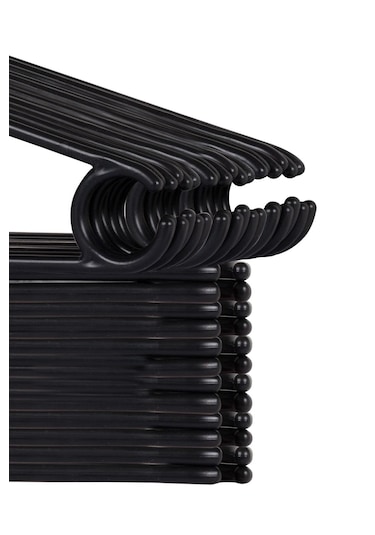 12 Adet Plastik Siyah Kıyafet Elbise Askısı Askılığı Gömlek Askı Siyah